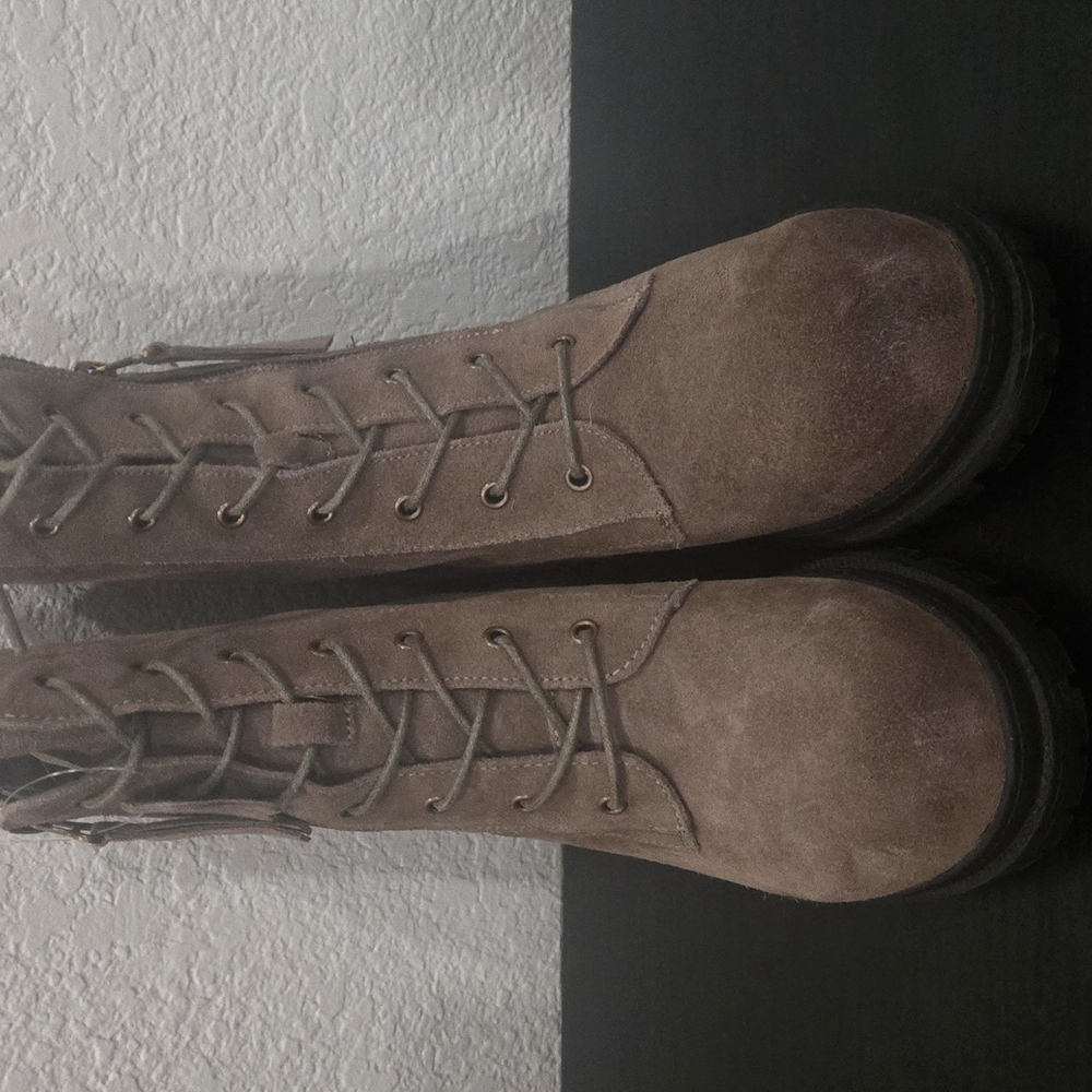 Suede Lace-Up Boots